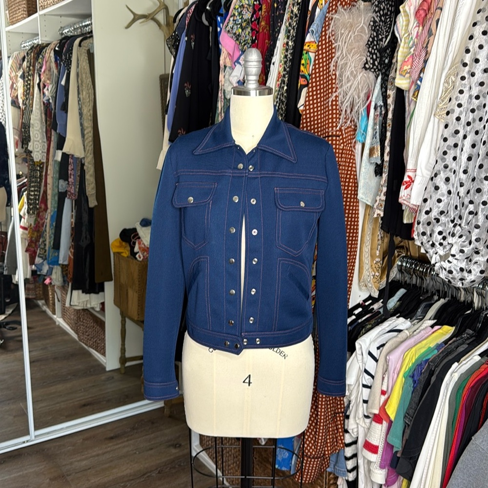 VINTAGE 1970’s JONES NEW YORK Poly trucker jacket